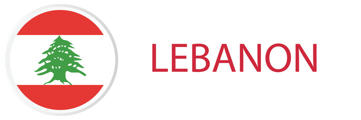 Lebanon flag in web button, button icons.