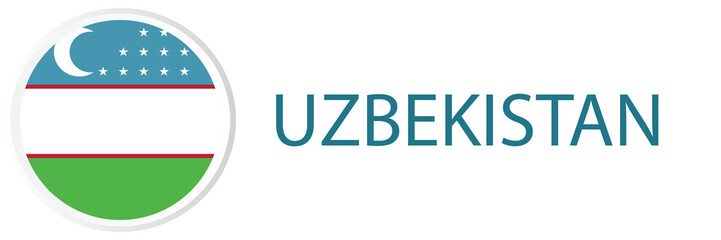 Uzbekistan flag in web button, button icons.