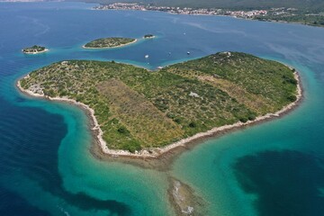 Galesnjak! Famous heart-shaped islet in Croatia! - obrazy, fototapety, plakaty