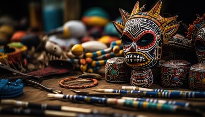 Photo of a table with a variety of items on display