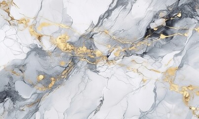 Elegant Marble with Gold Veins - Top View Background
