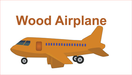 Wood Airplane For cartoon. Air plane vector