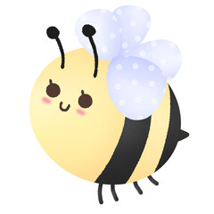 Yellow and black cute little bee