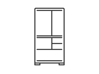 冷蔵庫の線画のイラスト