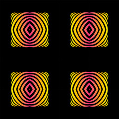 Seamless design vector Beauty flower line art batik ethnic dayak borneo pattern with colourful gradient 
