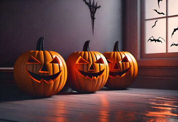 Obraz premium Halloween background in minimal style