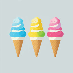 set of ice cream icon vector
