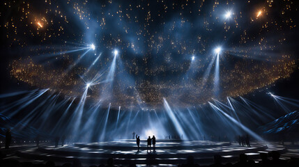 A canopy of twinkling starlights, creating an open-sky illusion above the stage