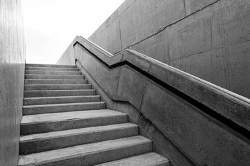 black and white concrete stairs