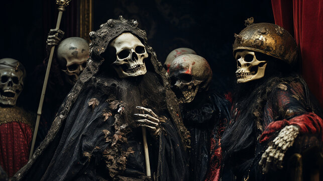 Living Walking Dead Skeletons Covid Pandemic Bubonic Plague Black Death Medieval Concept Art Emperor Kingdom Middle Ages European History Dying People