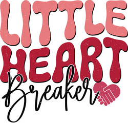 Happy Valentine's Day Mom Love Sublimation Print Design Graphics.  Heart Red Bold Wavy Typography For Printing on Clothing and Fashion Apparels.