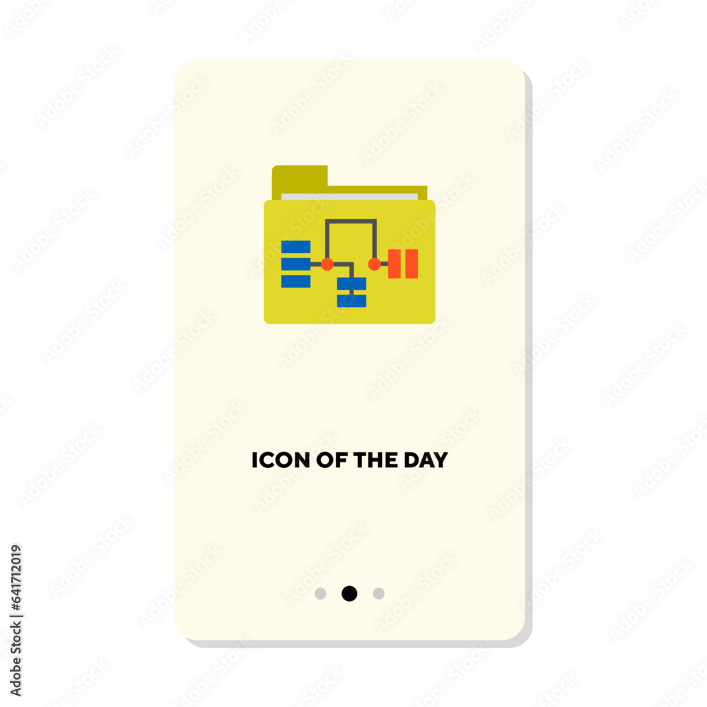 Poster information safety flat icon. security lock, code, password, folder isolated. information and techno