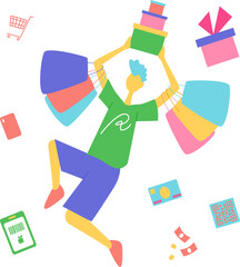 ショッピングを楽しむ男性