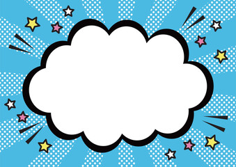 コミック風のふきだしの背景素材　水色