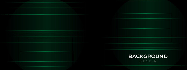 Dark abstract background with green glowing lines. Modern technology innovation concept background. Vector illustration.