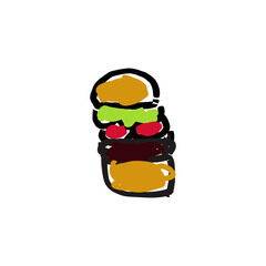 children drawing burger