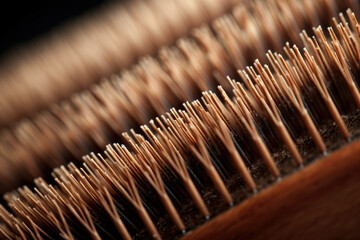 A Mesmerizing Close-Up of Delicately Interwoven Comb Bristles, Emanating Elegance and Precision