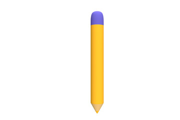 3d icon pencil on transparent backround