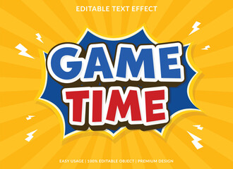 game time text effect template design with 3d style use for business brand and logo