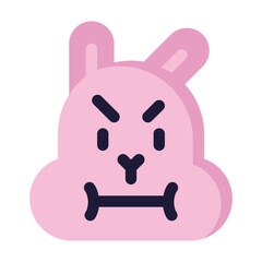 Angry emotion vector outline symbol best for social media design