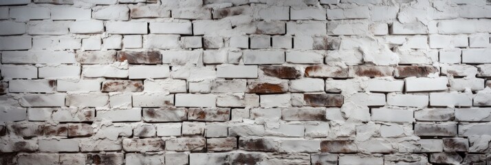 White brick wall for background. Detail of white brick wall texture.
