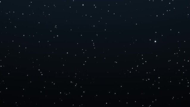 Starry night sky, starry night, dark blue background with starlight sparkles twinkling and blinking in universe space. 4k looped animation