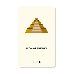 Historical building or Pyramid of Kukulkan flat icon. Pyramid isolated vector sign. Sightseeing and tourism concept. Vector illustration symbol elements for web design and apps