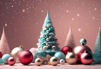 Christmas background in minimal style 