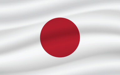 japanese flag with 3D waving  texture