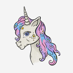 Beautiful unicorn vector illustration art