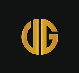  golden color dg logo design