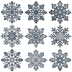 Snowflake Woodcut Set