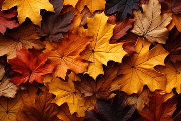 Naklejka na ściany i meble Autumn Leaves on White Background