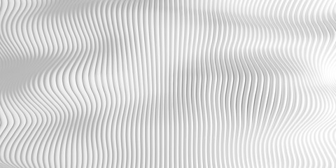 White abstract background with waves.  Stripe lines pattern