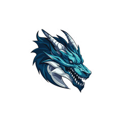 Furious dragon head mascot esports logo design