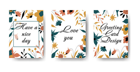 Card or Poster with Nature and Floral Element Vector Template