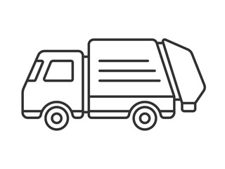 ごみ収集車の線画のイラスト