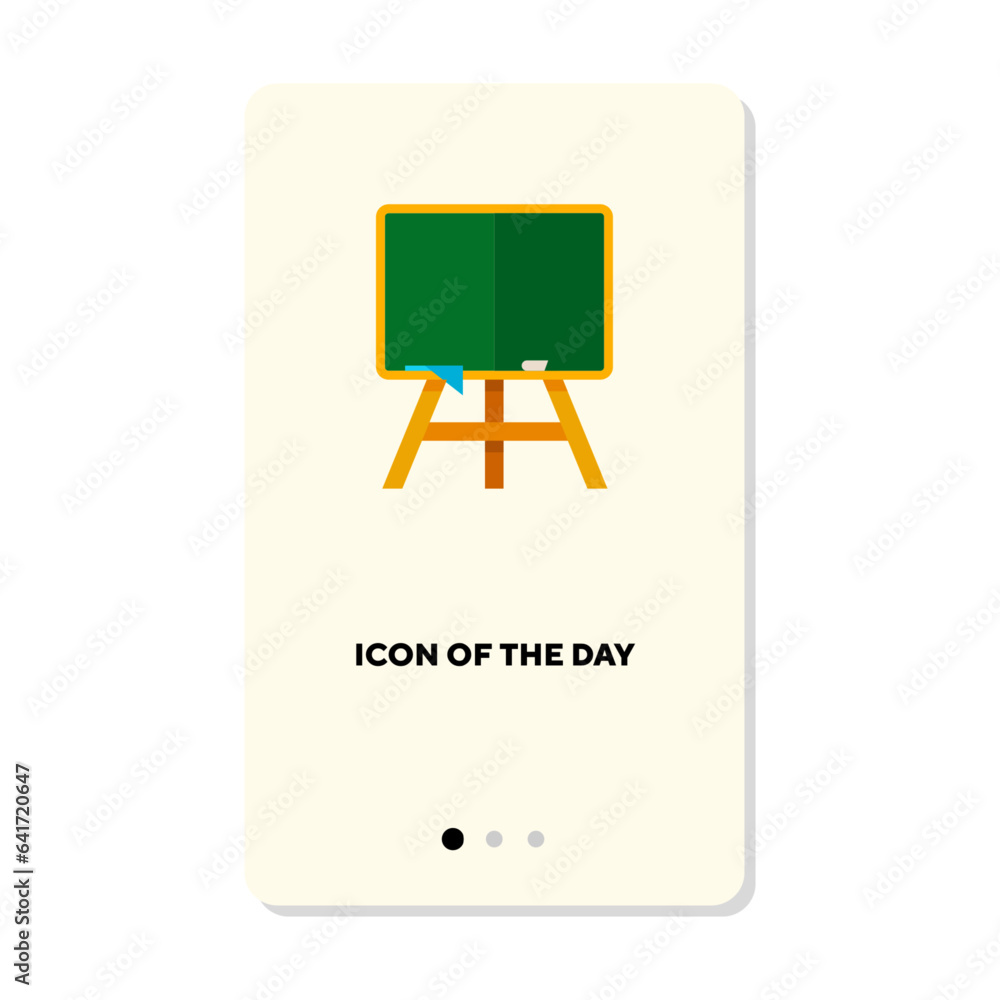 Poster knowledge flat vector icon. green chalkboard isolated sign. education concept. vector illustration s