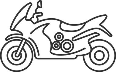 オートバイの線画のイラスト