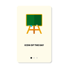 Knowledge flat vector icon. Green chalkboard isolated sign. Education concept. Vector illustration symbol elements for web design and apps