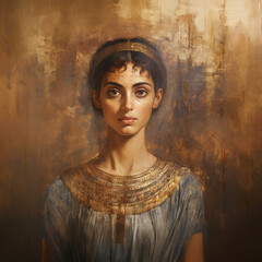 Fayum mummy portrait of young Egyptian woman