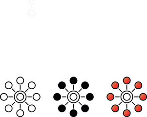 Network connections different style icons collection set. Line, glyph and filled outline colorful version, outline and filled version. Vector ilustration
