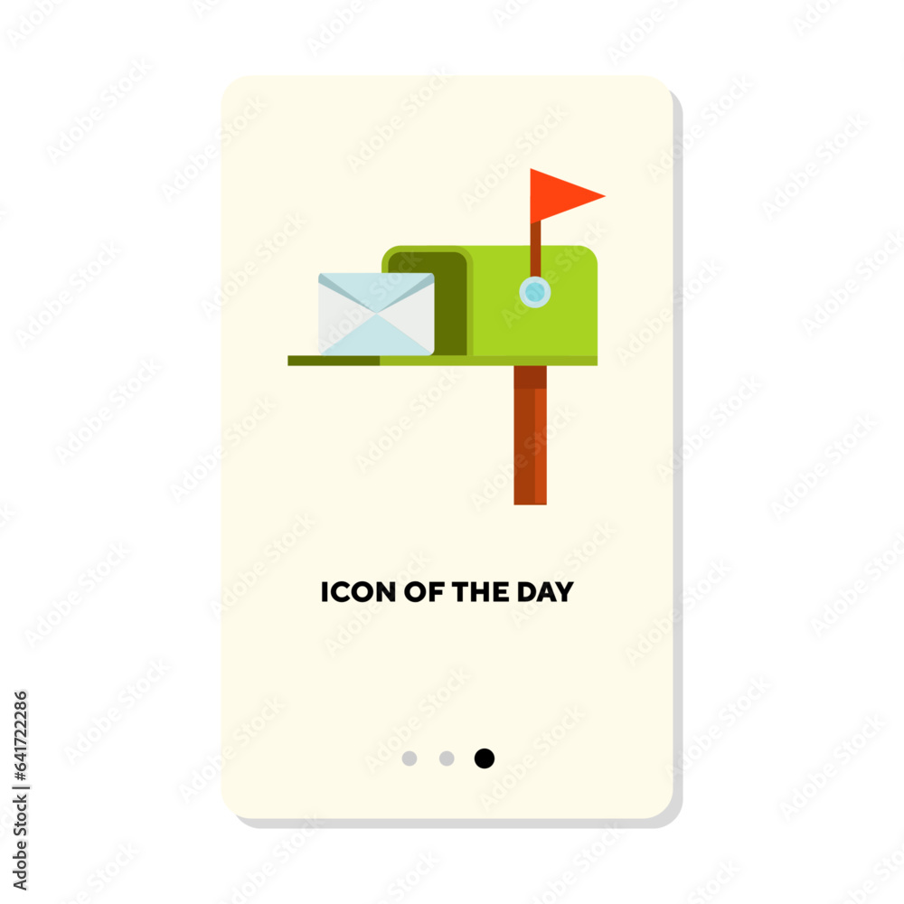 Aufkleber mail delivery flat vector icon. letter, envelope, letter box isolated vector sign. communication and