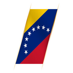 Venezuela flag in the form of a banner with waving effect and shadow.