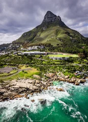 Deurstickers Camps Bay Beach, Kaapstad, Zuid-Afrika Aerial View of Maiden's Cove Tidal Pool in Clifton, Cape Town, South Africa