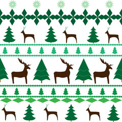 Brown deer on light horizontal seamless pattern