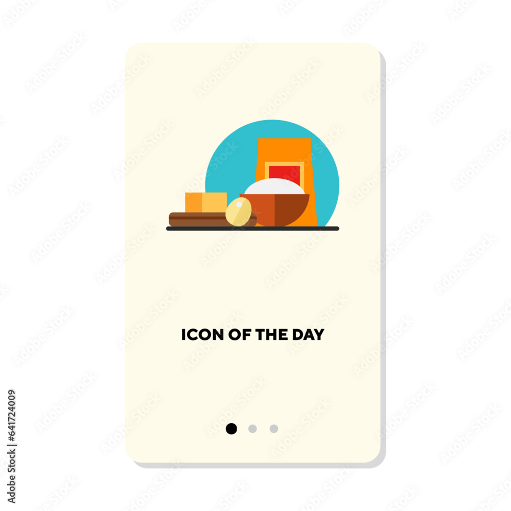 Poster home baking flat vector icon. ingredients for cooking isolated vector sign. culinary and gastronomy 