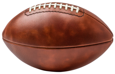 American football leather ball isolated on transparent background