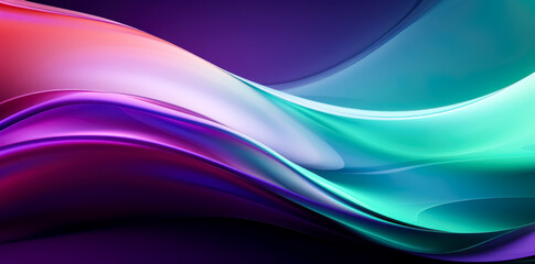 Fototapeta premium Abstract background with purple and blue wavy motion, color waves background on black. 