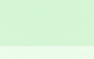 Empty green room studio for product presentation. Cosmetic, beauty and fashion product display room. Minimal backdrop design. Summer holiday background concept. Pastel wall  and floor mockup.